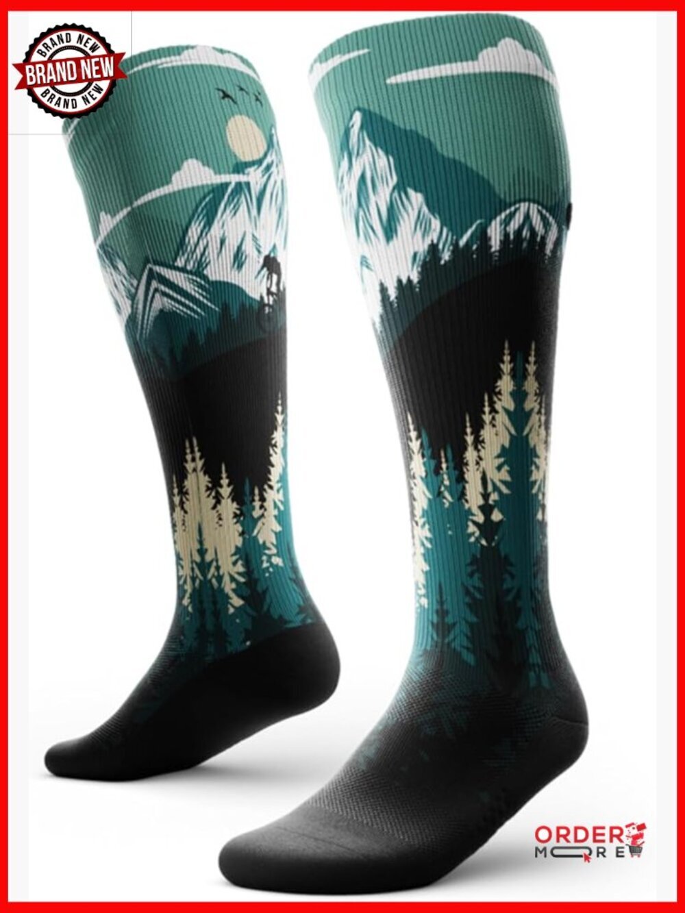 Knee High Graduated Compression Socks, Circulation Support, Unisex, Breathable